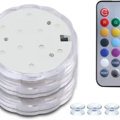 HouLight Submersible LED Lights With Suction Cups, Remote Control, 2 Pack Waterproof Bathtub Lights With Color Changing LED For Hot Tubs, Pools, Parties, Halloween, Christmas And Room Decorations