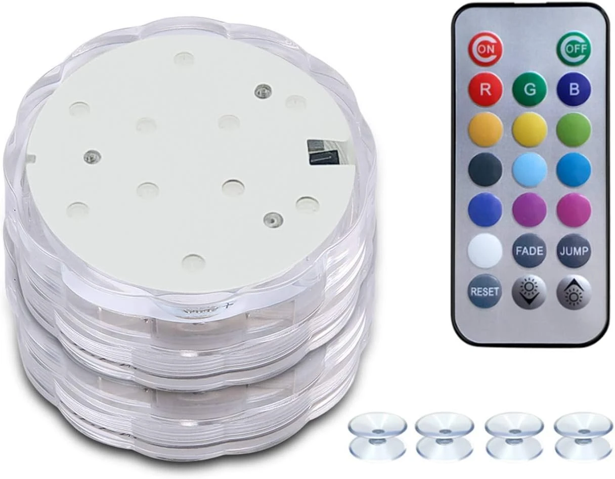 HouLight Submersible LED Lights With Suction Cups, Remote Control, 2 Pack Waterproof Bathtub Lights With Color Changing LED For Hot Tubs, Pools, Parties, Halloween, Christmas And Room Decorations 3 HouLight Submersible LED Lights With Suction Cups, Remote Control, 2 Pack Waterproof Bathtub Lights With Color Changing LED For Hot Tubs, Pools, Parties, Halloween, Christmas And Room Decorations