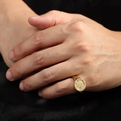 Seidayee There Is Nothing New Under The Sun Religious Ring For Men Women Him Her Birthday 18K Real Gold Jewelry Christmas Gifts Christian Catholic Personalize Customize -Xmas Mart Sales 61ELzkXt1sL. AC UL1200