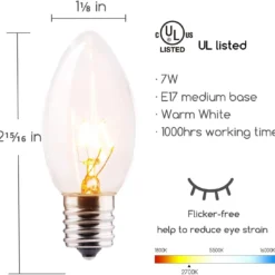 C9 Christmas Lights Outdoor 50FT Warm White Clear Haning Vintage C9 String Lights For Christmas Tree Indoor Room Outdoor Roof Patio Party Xmas Home Decoration, 50 +2 Bulbs, E17 Base, Green Wire 10 C9 Christmas Lights Outdoor 50FT Warm White Clear Haning Vintage C9 String Lights For Christmas Tree Indoor Room Outdoor Roof Patio Party Xmas Home Decoration, 50 +2 Bulbs, E17 Base, Green Wire -Xmas Mart Sales 61EWDbDYpCL. AC SL1427