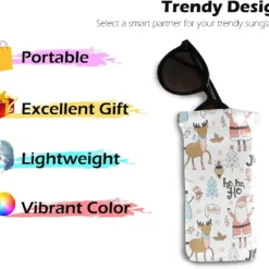 Glasses Case Eyeglasses Pouch - Christmas Reindeer Snowman Santa Claus Squeeze Top Sunglasses Pouch Portable Leather Soft Eyewear Case For Women Men Kids -Xmas Mart Sales 61Eaq5k78XL. AC UL1200