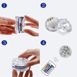 Underwater Led Lights Pool Lights With Remote Suction Cups，Submersible LED Lights Waterproof Multi Color Battery Operated For Wedding,Festival Celebration,Halloween,Christmas Party-4 Pack -Xmas Mart Sales 61EntZ2740L. AC SL1500