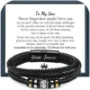 Leather Bracelet For Men Multi-Layer Braided Leather Bracelet With Clasp Black Inspirational Bangle Bracelet Wristband Christmas Birthday Valentine's Day Gifts For Boyfriend Husband Dad Brother Son Grandson -Xmas Mart Sales 61FDXicvkSL. AC UL1500