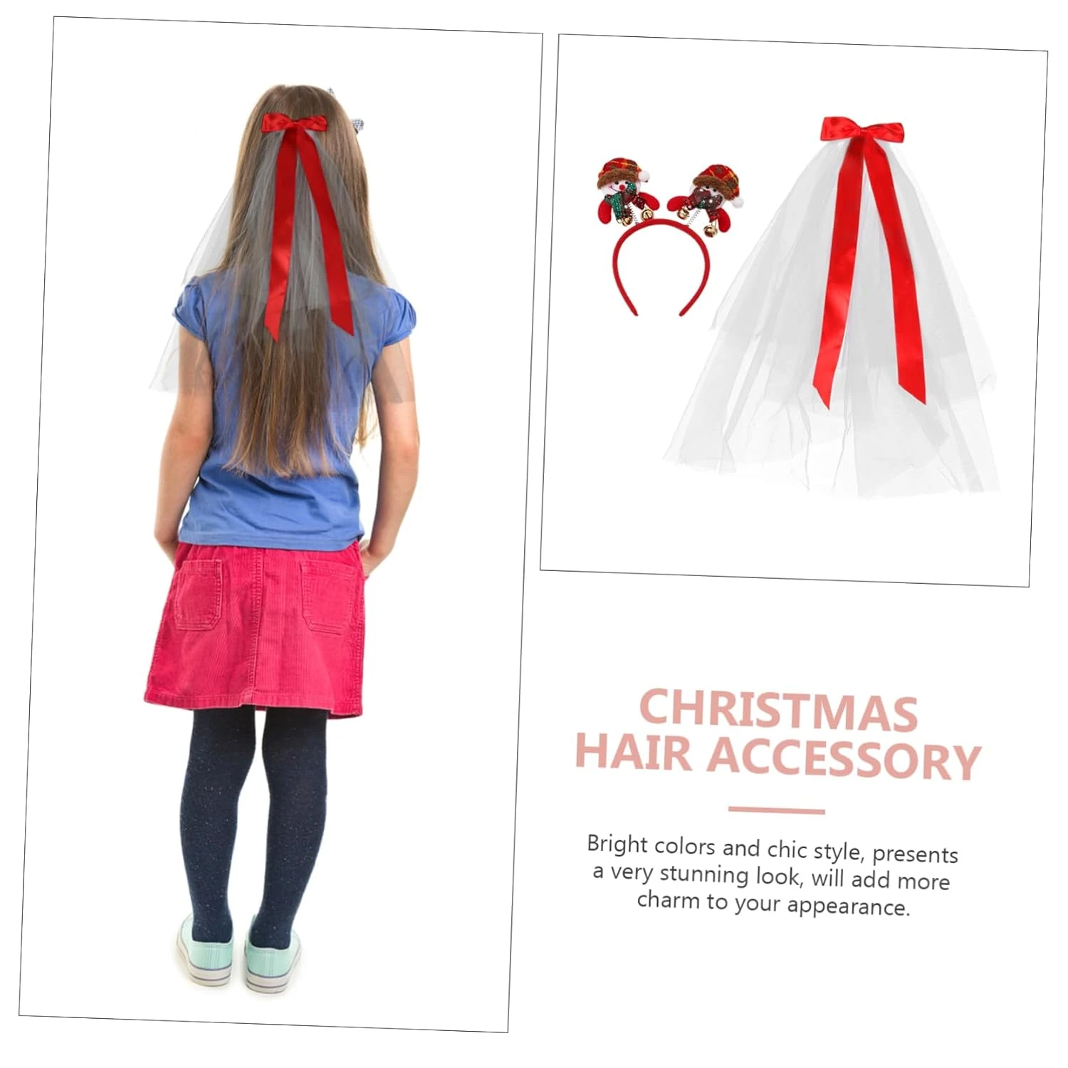 Amosfun 1 Set Veil Bow Girls Headband Costumes For Girls Womens Head Bands Jungle Animal Headbands Christmas Veil Christmas Head Boppers Girls Veil Headband Christmas Veil Bow Headwear 7 Amosfun 1 Set Veil Bow Girls Headband Costumes For Girls Womens Head Bands Jungle Animal Headbands Christmas Veil Christmas Head Boppers Girls Veil Headband Christmas Veil Bow Headwear - Image 5
