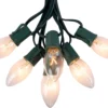 C9 Christmas Lights Outdoor 50FT Warm White Clear Haning Vintage C9 String Lights For Christmas Tree Indoor Room Outdoor Roof Patio Party Xmas Home Decoration, 50 +2 Bulbs, E17 Base, Green Wire -Xmas Mart Sales 61HdwSAZ3 L. AC SL1500