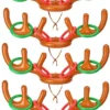 KOSIMI 4 Set Inflatable Reindeer Antlers Ring Throw Game Christmas Party Games Ring Hook Game For Kids Adults Family Indoor Outdoor Carnival Xmas Games (4 Antlers 16 Rings)