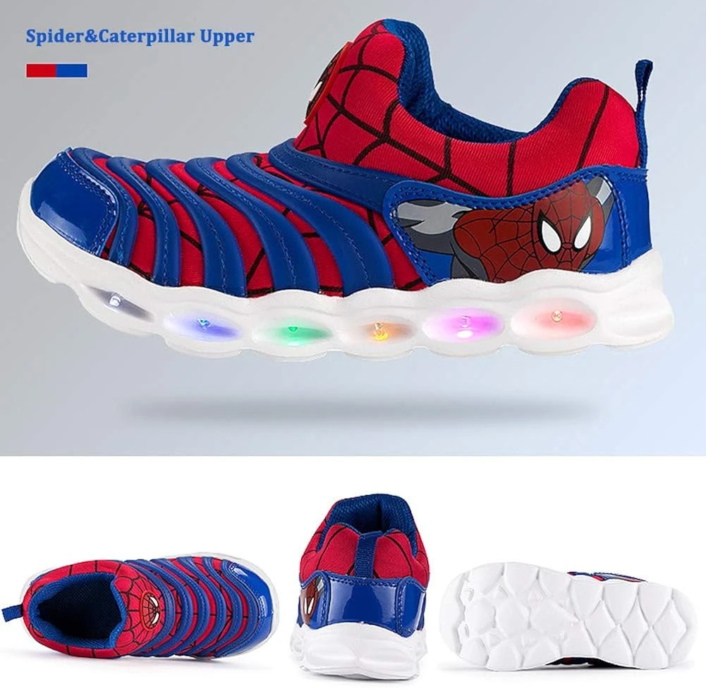 YUNICUS Kids Light Up Shoes Led Flash Sneakers With Spider Upper USB Charge For Boys Girls Toddles Best Gift For Birthday Thanksgiving Christmas Day 5 YUNICUS Kids Light Up Shoes Led Flash Sneakers With Spider Upper USB Charge For Boys Girls Toddles Best Gift For Birthday Thanksgiving Christmas Day - Image 3