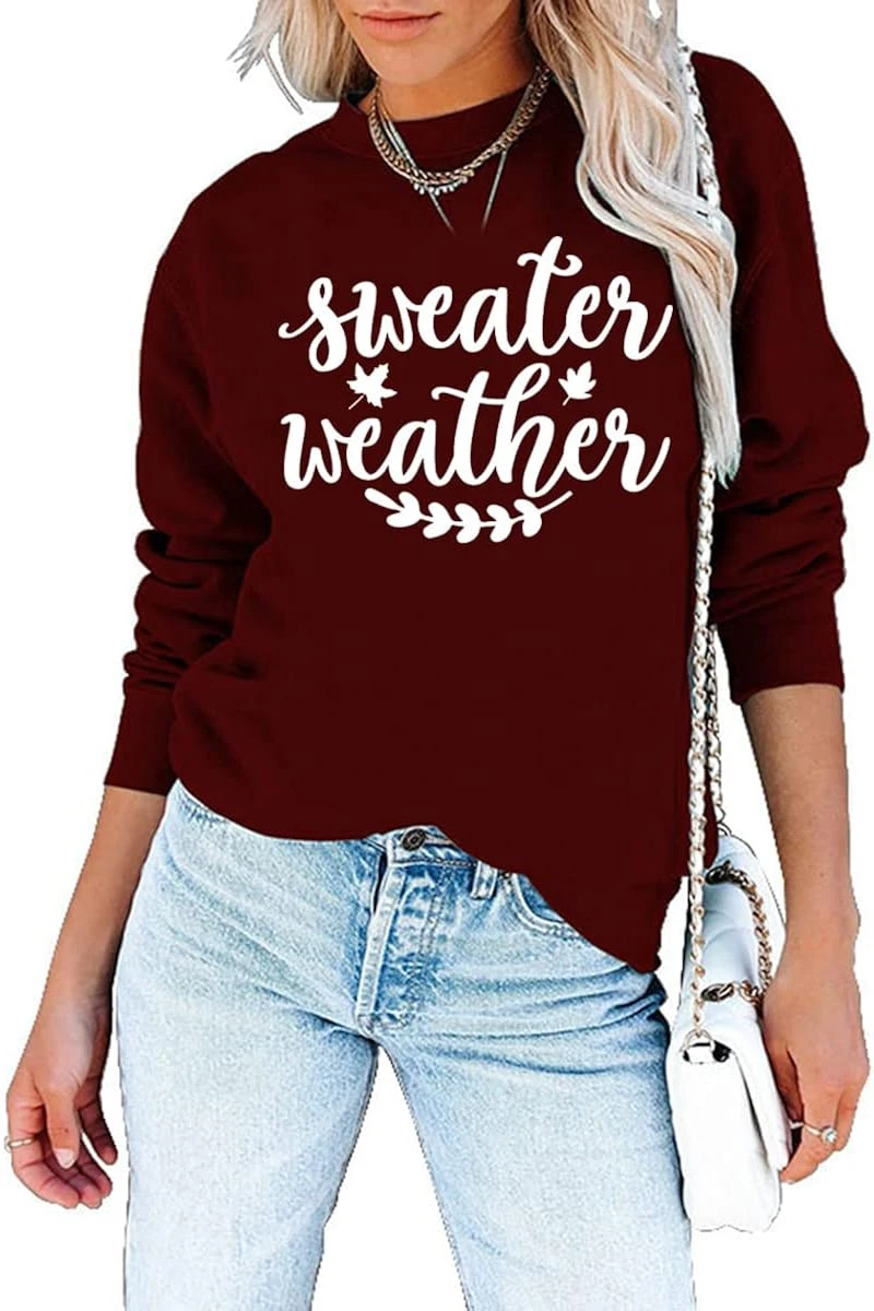 SUDUOYA Sweater Weather Sweatshirt, Fall Sweatshirt, Christmas Sweatshirt, Holiday Sweatshirt, Autumn Sweatshirt 3 SUDUOYA Sweater Weather Sweatshirt, Fall Sweatshirt, Christmas Sweatshirt, Holiday Sweatshirt, Autumn Sweatshirt