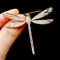 T-shaped Zircon Crystal Pink Dragonfly Brooch All-match Silk Scarf Clothing Broches & Pins Jewelry Christmas Gift -Xmas Mart Sales 61IusbFeLpL. AC UL1000