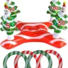 ABOOFAN 1 Set Christmas Tree Ring Inflatable Toy Out Door Toys Kids Ring Outside Kids Toys PVC Party Game Toy Inflatable Toss Toy Inflatable Xmas Toy Outdoor Christmas Ring Child