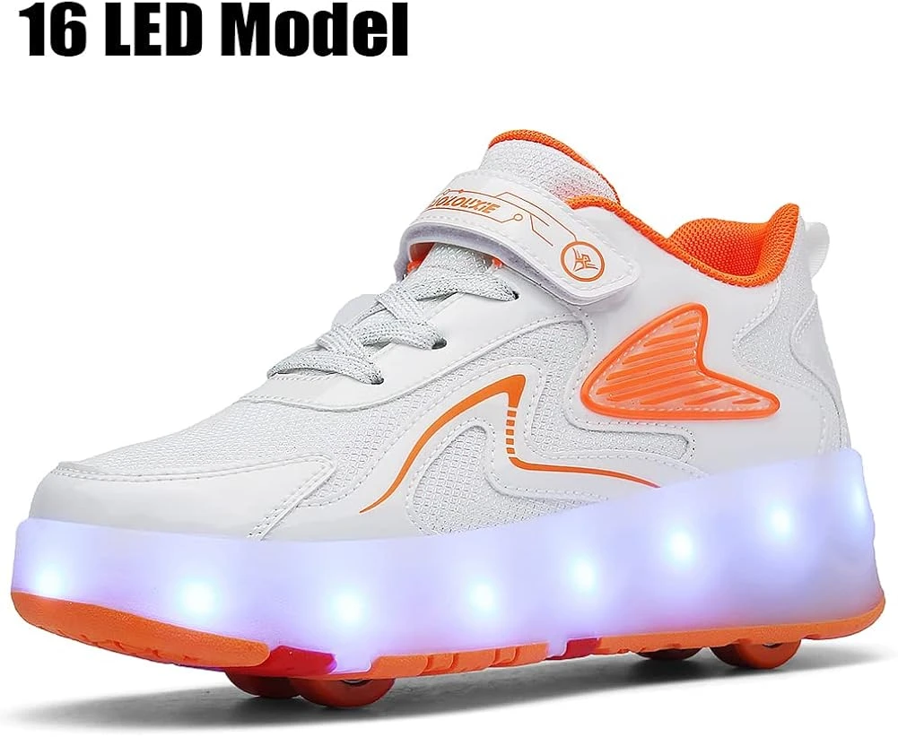 CEIEOE Kids Roller Shoes 4 Wheels 16 LED Model Colorful Girls Boys Roller Skates Sneaker Can Charge For Beginner More Balanced Party Birthday Christmas Best Gift 4 CEIEOE Kids Roller Shoes 4 Wheels 16 LED Model Colorful Girls Boys Roller Skates Sneaker Can Charge For Beginner More Balanced Party Birthday Christmas Best Gift - Image 2