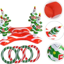 ABOOFAN 1 Set Christmas Tree Ring Inflatable Toy Out Door Toys Kids Ring Outside Kids Toys PVC Party Game Toy Inflatable Toss Toy Inflatable Xmas Toy Outdoor Christmas Ring Child -Xmas Mart Sales 61KDclteQ6L. AC SL1283