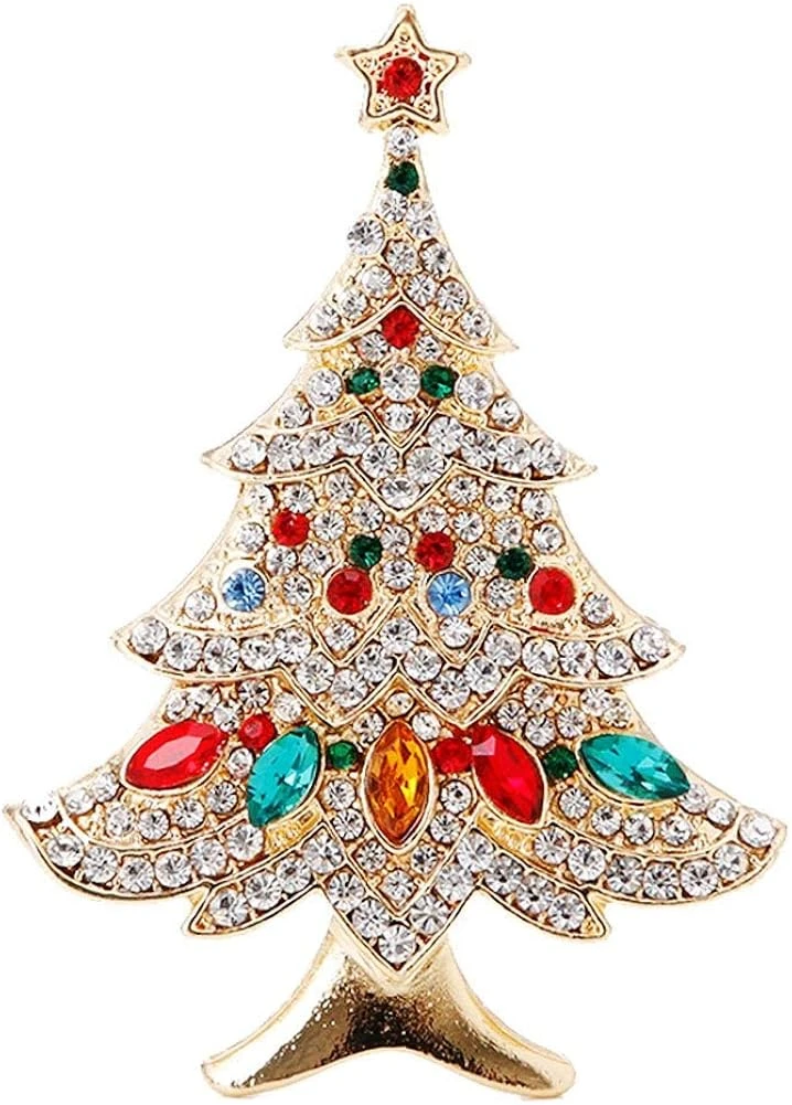 SCASTOE Vintage Colored Christmas Tree Rhinestone Brooch Pin Wedding Party Jewelry 3 SCASTOE Vintage Colored Christmas Tree Rhinestone Brooch Pin Wedding Party Jewelry