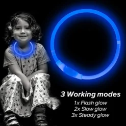 HiGuard USB Rechargeable LED Necklace Lighted Up Safety Bracelet Glowing Necklace Glow In The Dark Super Bright For Party Favors Christmas Concerts Birthday Outdoor Activities -Xmas Mart Sales 61LS0UGJzjL. AC SL1000