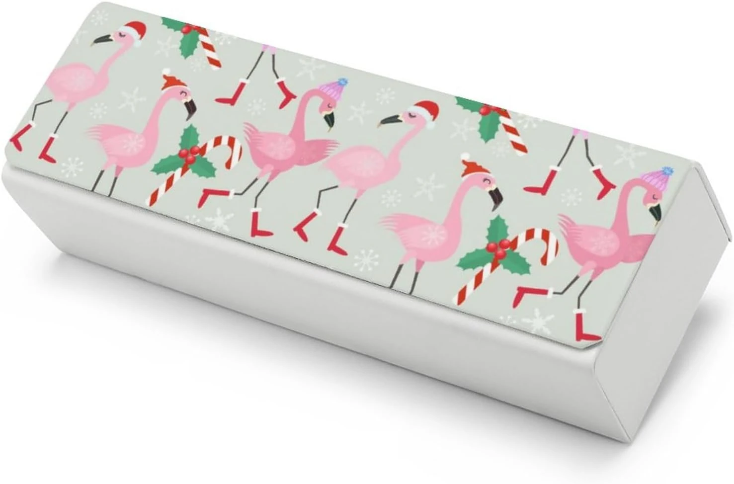 Christmas Santa Flamingo Unisex Glasses Case Portable Fashion Protective Box Eye Glasses Holder Container 3 Christmas Santa Flamingo Unisex Glasses Case Portable Fashion Protective Box Eye Glasses Holder Container