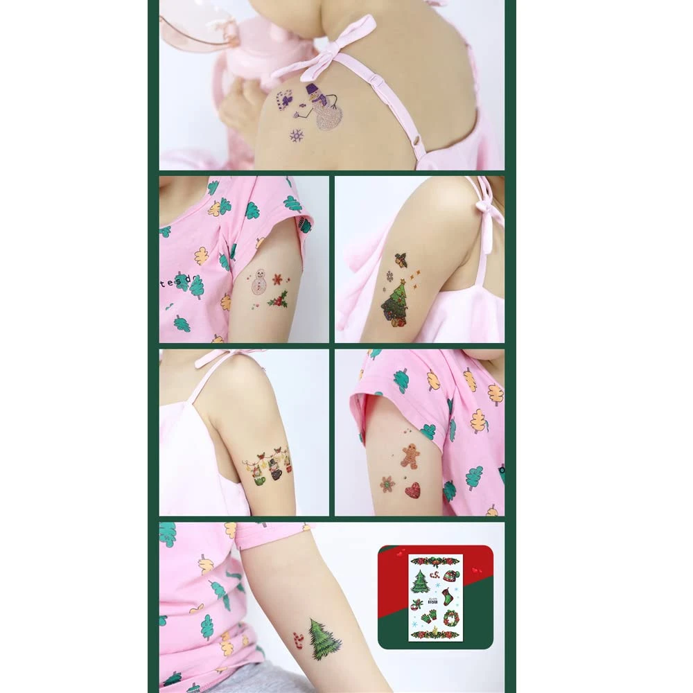 Christmas Temporary Tattoo For Kids Winter Stickers Decals For Body Face Arm Decorations Fake Tattoos Kit 12 Sheets Xmas Holiday Party Favor Supplies Snowflake Santa Claus Wreath Deer Design 8 Christmas Temporary Tattoo For Kids Winter Stickers Decals For Body Face Arm Decorations Fake Tattoos Kit 12 Sheets Xmas Holiday Party Favor Supplies Snowflake Santa Claus Wreath Deer Design - Image 6