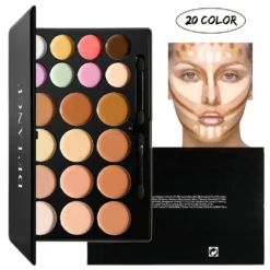 DE'LANCI True Complexion Contour Palette, La Catrina 20 Color Concealer Palette Professional, Natural Cream Contour Kit With Waterproof & Malleability Performance, Contouring Palette Cream For Christmas Makeup