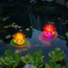 Pearlstar Solar Pond Lights Waterproof LED RGB Solar Floating Lights Swimming Pool Pond Floating Night Lights For Swimming Pool Spa Patio Wedding Party Christmas Decorations(2Pcs Lotus)