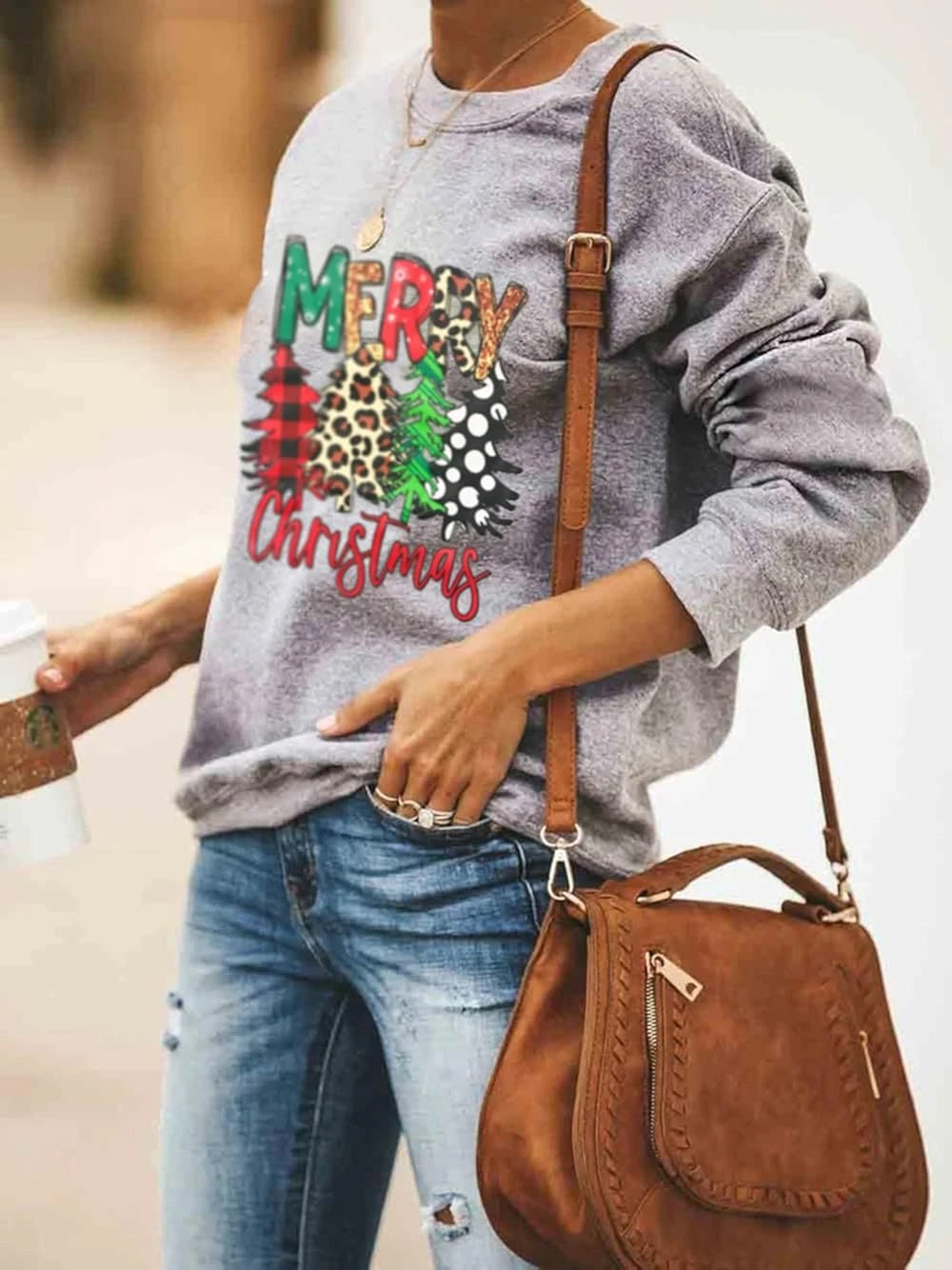 RETSUGO Womens Merry Christmas Sweatshirt Funny Christmas Tree Truck Graphic Pullover Casual Blouse Tops 5 RETSUGO Womens Merry Christmas Sweatshirt Funny Christmas Tree Truck Graphic Pullover Casual Blouse Tops - Image 3