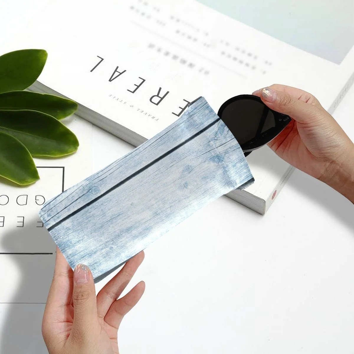 Glasses Case Eyeglasses Pouch - Merry Christmas Wood Snowflakes Squeeze Top Sunglasses Pouch Portable Anti-Scratch Eyeglasses Bag For Women Men Kids 8 Glasses Case Eyeglasses Pouch - Merry Christmas Wood Snowflakes Squeeze Top Sunglasses Pouch Portable Anti-Scratch Eyeglasses Bag For Women Men Kids - Image 6