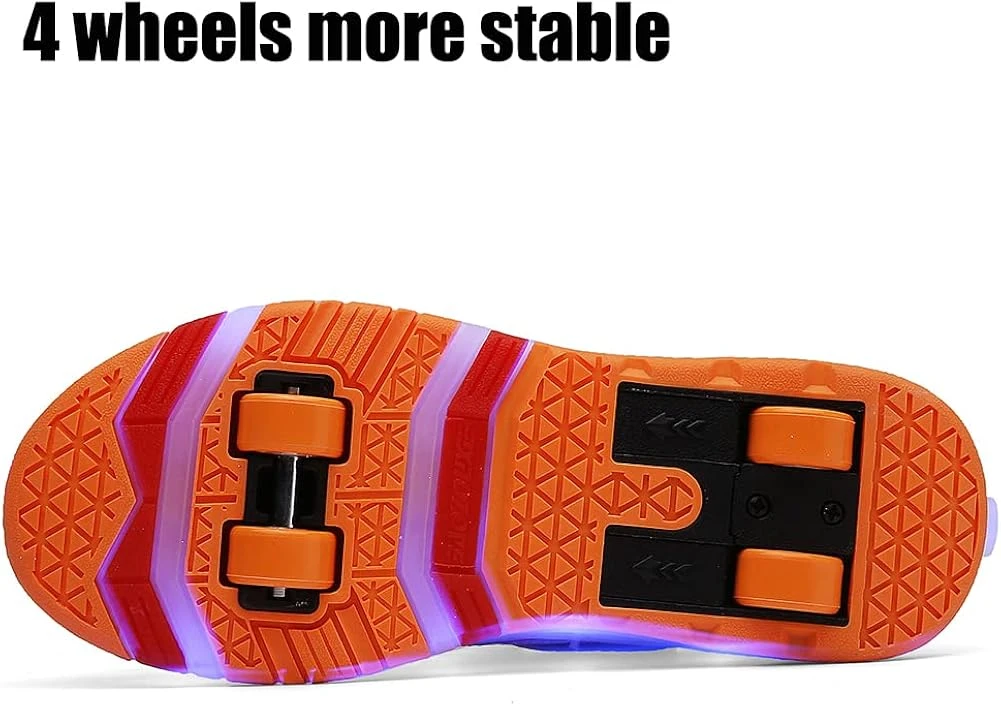 CEIEOE Kids Roller Shoes 4 Wheels 16 LED Model Colorful Girls Boys Roller Skates Sneaker Can Charge For Beginner More Balanced Party Birthday Christmas Best Gift 7 CEIEOE Kids Roller Shoes 4 Wheels 16 LED Model Colorful Girls Boys Roller Skates Sneaker Can Charge For Beginner More Balanced Party Birthday Christmas Best Gift - Image 5