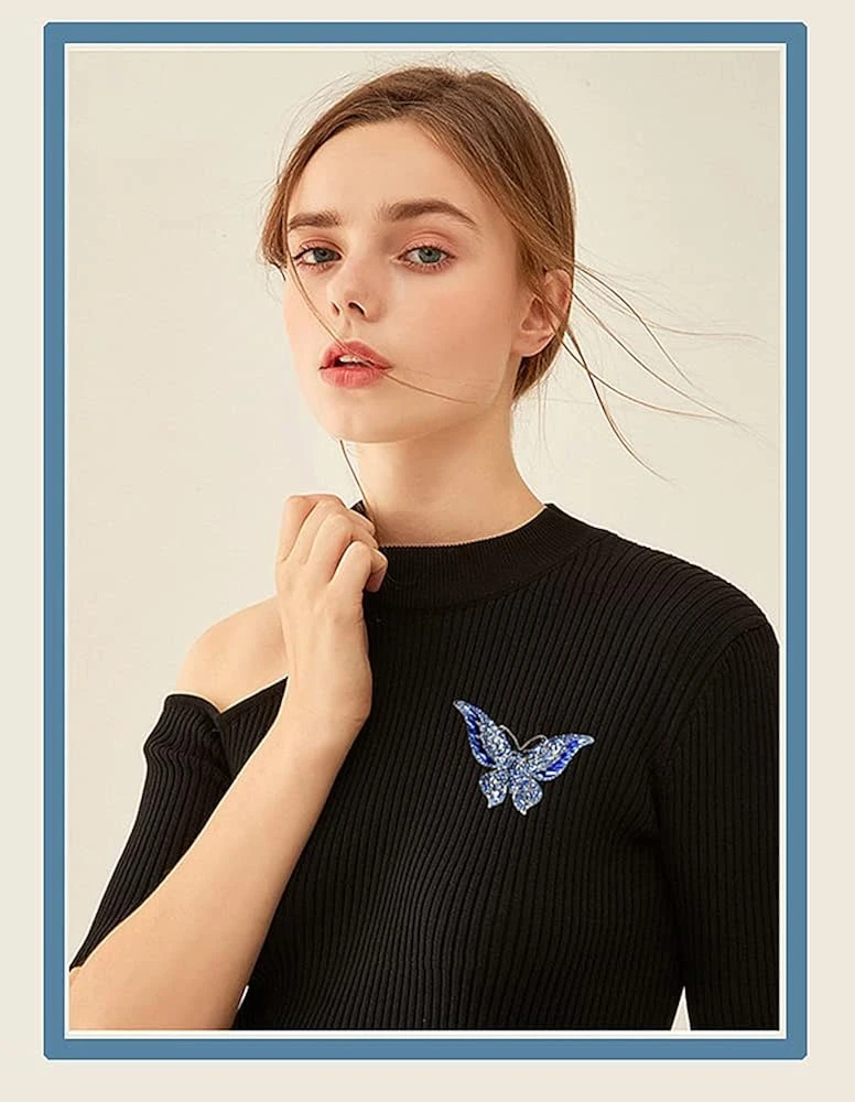 Rhinestone Butterfly Brooch Pin For Women Girls Fashion Exquisite Big Blue Crystal Empress Monarch Winged Brooches Lapel Pins Elegant Dress Accessories Wedding Christmas Birthday Jewelry Gift 5 Rhinestone Butterfly Brooch Pin For Women Girls Fashion Exquisite Big Blue Crystal Empress Monarch Winged Brooches Lapel Pins Elegant Dress Accessories Wedding Christmas Birthday Jewelry Gift - Image 3