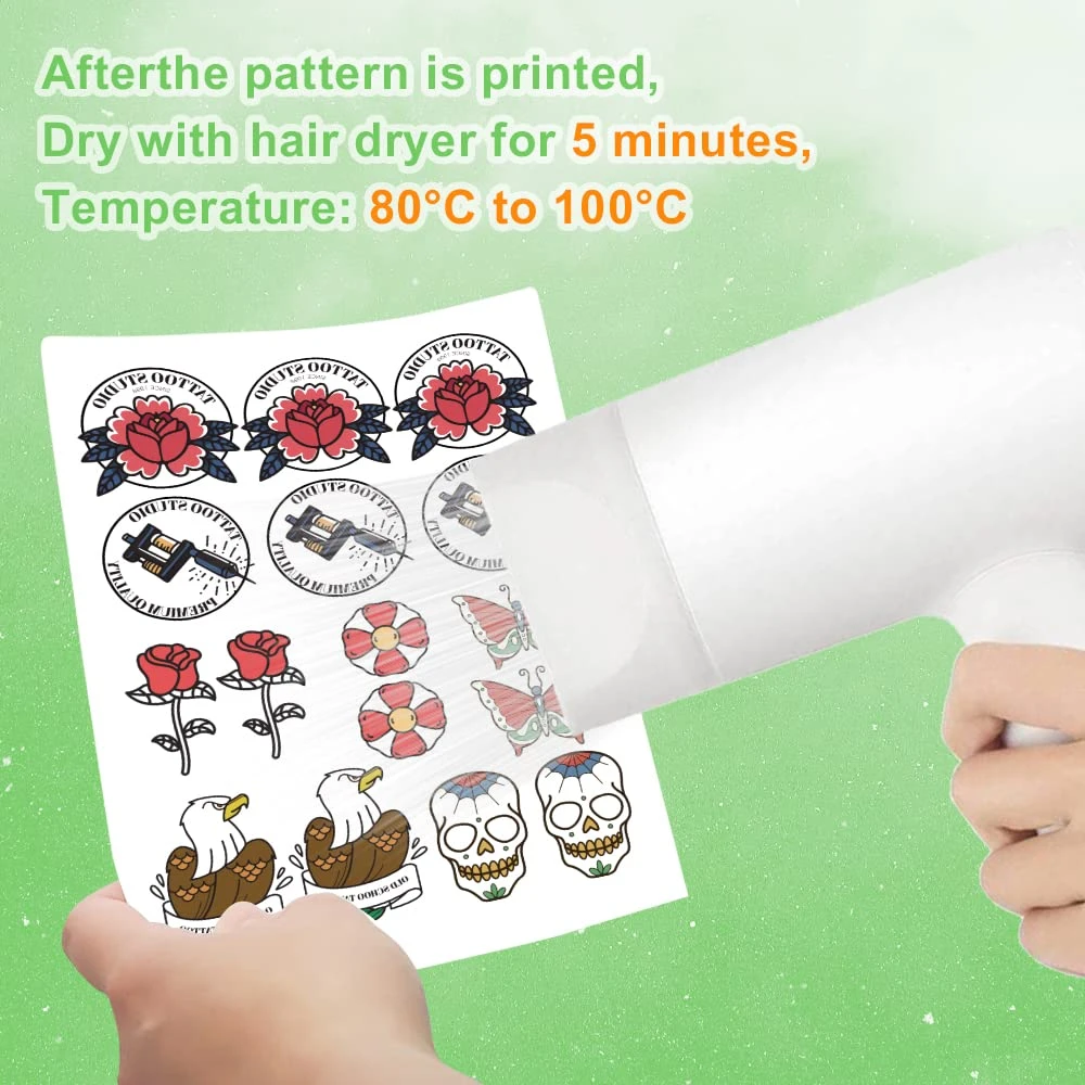 Stampcolour Christmas Realistic Printable Temporary Luminous Tattoo Paper INKJET Printer,8.5''x11'' 5 Sheets Waterproof Glow Tattoos Sticker Skin Cartoon Kids Tattoos Summer Party Themed Tattoo 9 Stampcolour Christmas Realistic Printable Temporary Luminous Tattoo Paper INKJET Printer,8.5''x11'' 5 Sheets Waterproof Glow Tattoos Sticker Skin Cartoon Kids Tattoos Summer Party Themed Tattoo - Image 7