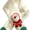 GENERIC Christmas Scarf For Kid Toddler Plush Warm Scarf Cute Snowman And Deer, Christmas Tree Pattern Winter Scarf For (3-B, A)