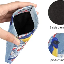 OTVEE Winter Christmas Yellow Birds Sunglasses Bag Eyeglass Case Large Soft PU Leather Glasses Pouch Storage Bag Holder Squeeze Top Portable Sunglasses Case Gadgets Sleeve Bag For Women Men Kids Girls -Xmas Mart Sales 61VQmpABbOL. AC UL1500