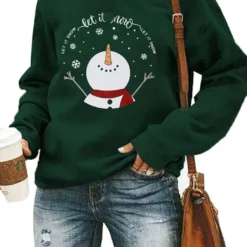 LUKYCILD Ugly Christmas Sweater For Women Christmas Long Sleeve Shirts For Women Snowman Shirt