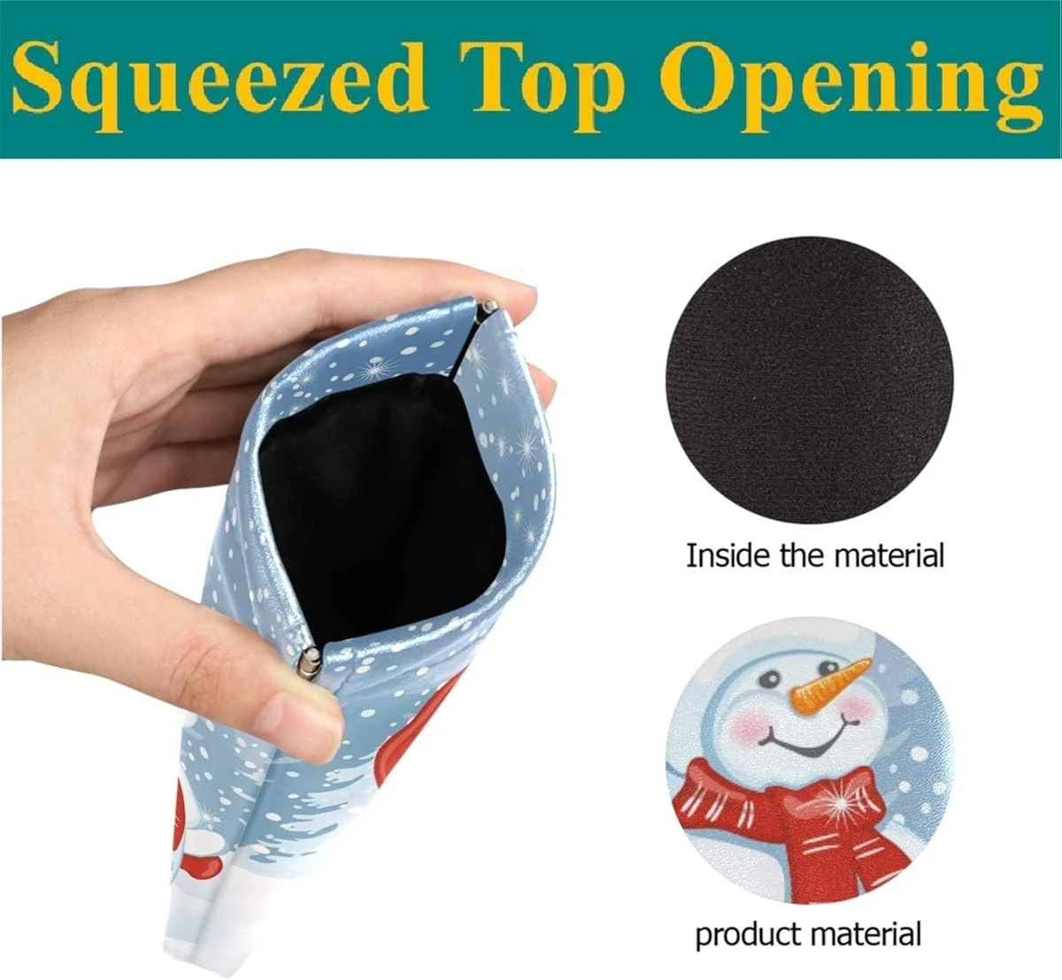 Glasses Pouch Eyeglasses Case - Christmas Snowman Santa Claus Squeeze Top Sunglasses Pouch Portable Anti-Scratch Eyeglasses Bag For Men Women 5 Glasses Pouch Eyeglasses Case - Christmas Snowman Santa Claus Squeeze Top Sunglasses Pouch Portable Anti-Scratch Eyeglasses Bag For Men Women - Image 3