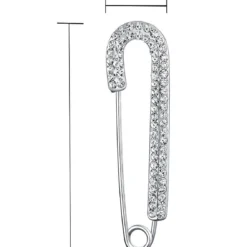 Fashion Large Statement Symbol Of Support Christmas Crystal Candy Cane Ball Design Safety Pin Scarf Brooch Add Charms For Women Teen Yellow Gold Silver Plated 2" -Xmas Mart Sales 61WyZ85TATL. AC UL1500