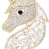 Rhinestone Unicorn Brooch For Women Girls Unisex Fashion Dainty Crystal CZ Golden Cute Animal Horse Brooch Lapel Pin Dress Suit Accessories Christmas Birthday Mother's Day Jewelry Gift