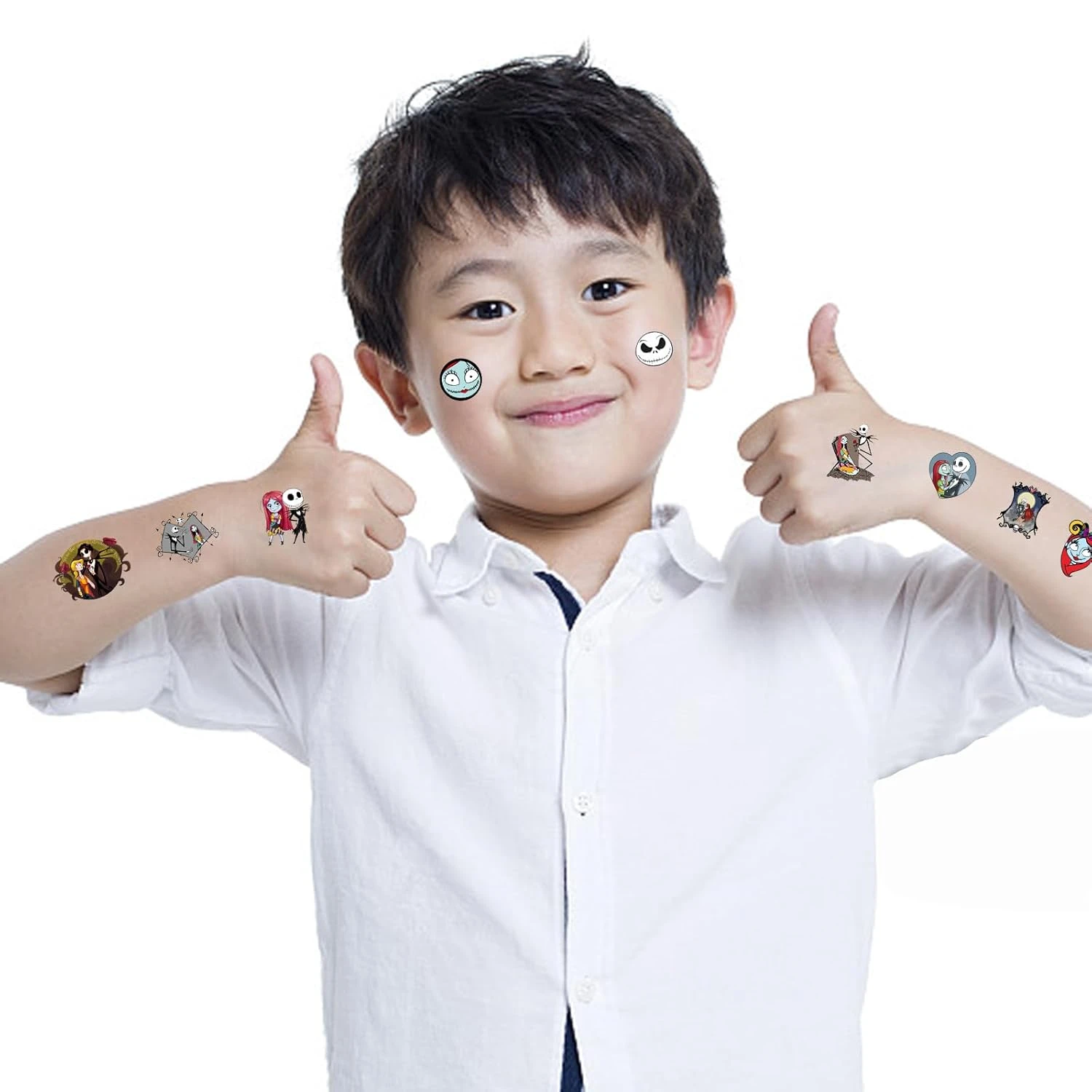 Nightmare Before Christmas Party Supplies,8 Sheets 100Pcs Jack And Sally Temporary Tattoos Party Favors,Removable Skin Safe, Fake Tattoo Stickers For Halloween Party Gifts Favor Supplies 9 Nightmare Before Christmas Party Supplies,8 Sheets 100Pcs Jack And Sally Temporary Tattoos Party Favors,Removable Skin Safe, Fake Tattoo Stickers For Halloween Party Gifts Favor Supplies - Image 7