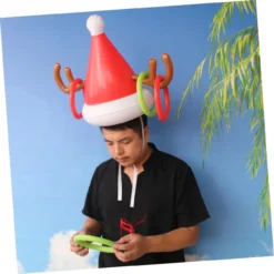CLISPEED Inflatable Antler Hat Ferrule Toy Outdoor Kid Toys Plastic Playes Outdoor Toy Kids Ring Toss Christmas Outdoor Toy Outside Toys Kids Outdoor Games Christmas Party Activity Antlers -Xmas Mart Sales 61XyBITra L. AC SL1285