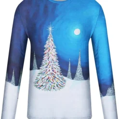 KCaHFO Men's Christmas Shirt Long Sleeve Tops Crewneck Ugly 3D Xmas Tree Graphic Casual T Shirt Pullover Sports Blouses 11 KCaHFO Men's Christmas Shirt Long Sleeve Tops Crewneck Ugly 3D Xmas Tree Graphic Casual T Shirt Pullover Sports Blouses -Xmas Mart Sales 61Y TuQ p8L. AC UL1500