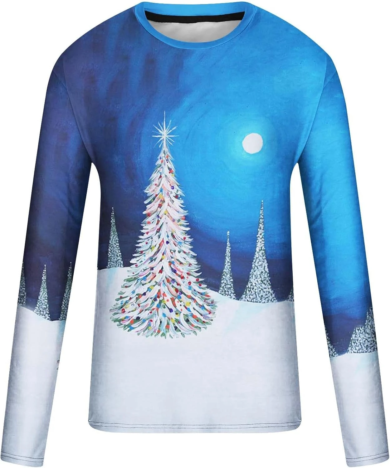 KCaHFO Men's Christmas Shirt Long Sleeve Tops Crewneck Ugly 3D Xmas Tree Graphic Casual T Shirt Pullover Sports Blouses 7 KCaHFO Men's Christmas Shirt Long Sleeve Tops Crewneck Ugly 3D Xmas Tree Graphic Casual T Shirt Pullover Sports Blouses - Image 5
