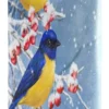 OTVEE Winter Christmas Yellow Birds Sunglasses Bag Eyeglass Case Large Soft PU Leather Glasses Pouch Storage Bag Holder Squeeze Top Portable Sunglasses Case Gadgets Sleeve Bag For Women Men Kids Girls