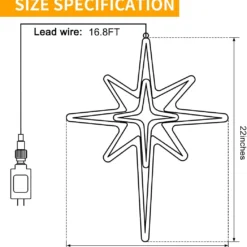 22" Bethlehem Star Outdoor Christmas Lights 90 LEDs Christmas Tree Lights Hanging Lights Mains Powered Polaris Christmas Decorations,Star Of Bethlehem Lights For New Year Holiday Wedding Party Decor -Xmas Mart Sales 61YTqCDxUJL. AC SL1170