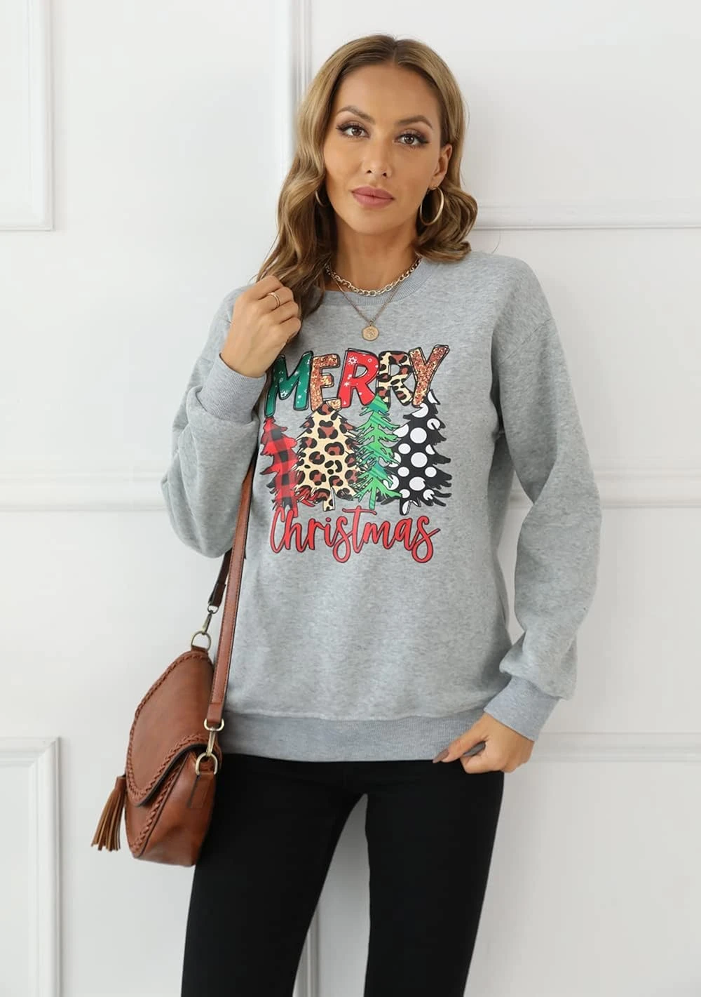 RETSUGO Womens Merry Christmas Sweatshirt Funny Christmas Tree Truck Graphic Pullover Casual Blouse Tops 8 RETSUGO Womens Merry Christmas Sweatshirt Funny Christmas Tree Truck Graphic Pullover Casual Blouse Tops - Image 6
