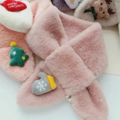 OUSFANAM Winter Scarf, Kids Christmas Plush For Cross Collar Scarf Cartoon Holiday Neck Warmer Shawl Wr -Xmas Mart Sales 61ZuCs1nHdL. AC UL1024