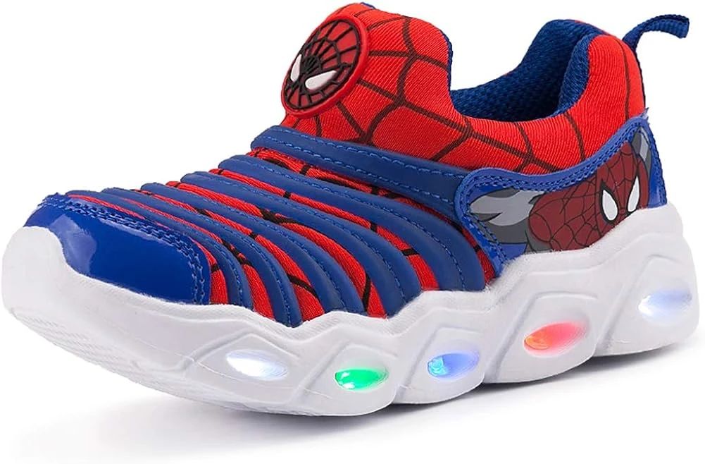YUNICUS Kids Light Up Shoes Led Flash Sneakers With Spider Upper USB Charge For Boys Girls Toddles Best Gift For Birthday Thanksgiving Christmas Day 3 YUNICUS Kids Light Up Shoes Led Flash Sneakers With Spider Upper USB Charge For Boys Girls Toddles Best Gift For Birthday Thanksgiving Christmas Day
