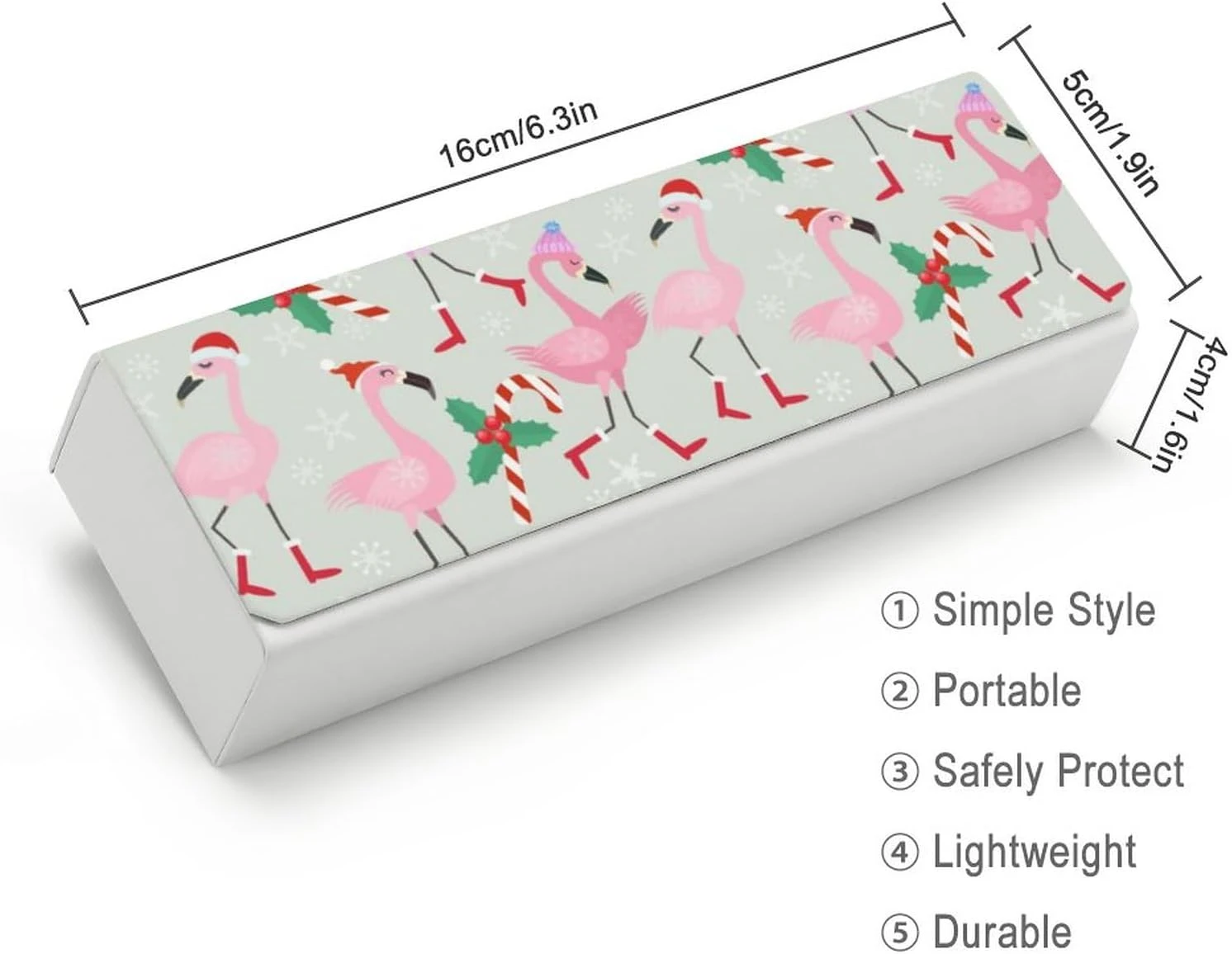 Christmas Santa Flamingo Unisex Glasses Case Portable Fashion Protective Box Eye Glasses Holder Container 4 Christmas Santa Flamingo Unisex Glasses Case Portable Fashion Protective Box Eye Glasses Holder Container - Image 2