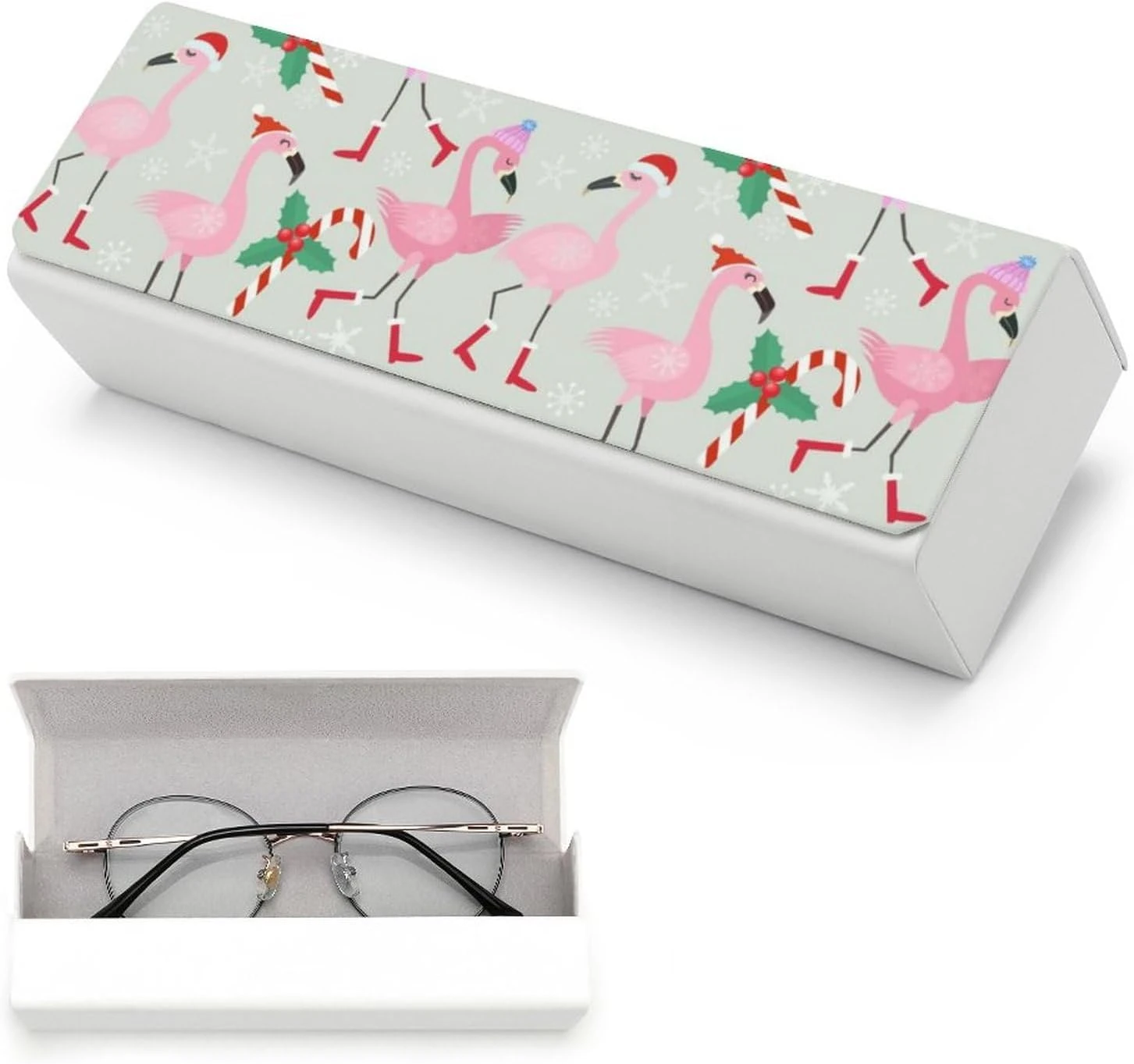 Christmas Santa Flamingo Unisex Glasses Case Portable Fashion Protective Box Eye Glasses Holder Container 7 Christmas Santa Flamingo Unisex Glasses Case Portable Fashion Protective Box Eye Glasses Holder Container - Image 5