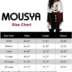 MOUSYA Women Dress Shirt Christmas Long Sleeve Tops Santa Printed Pullover Loose Plus Size T-Shirt Blouse With Pockets -Xmas Mart Sales 61bAuHYoKeL. AC UL1000