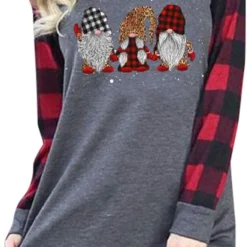 Women Merry Christmas Shirt Leopard Print Plaid Christmas Tree T Shirt Short Sleeve Holiday Xmas Graphic Tops