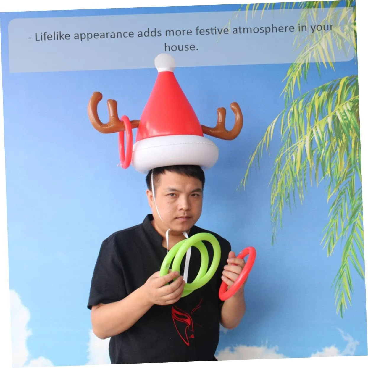 Inflatable Antler Hat Ferrule Toy Playset Inflatable Toys For Toys For Outside Ring Toss Toy Ring Toss Inflatable Toss Game Christmas Party Activity Inflatable Rings 4 Inflatable Antler Hat Ferrule Toy Playset Inflatable Toys For Toys For Outside Ring Toss Toy Ring Toss Inflatable Toss Game Christmas Party Activity Inflatable Rings - Image 2