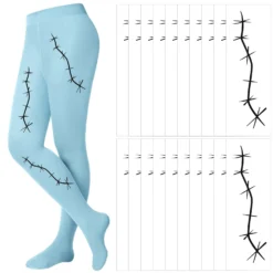 Retisee Night Before Christmas Costume Accessories Include 20 Sheet Realistic Fake Scars Temporary Tattoos With Solid Colored Opaque Footed Tights Horror Cosplay Accessories For Adults Kids