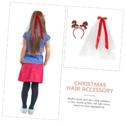 FOMIYES 1 Set Veil Bow Hair Accessories Hair Accessories For Girls Bride Veils For Wedding Christmas Headdress Christmas Costume Accessories Fashion Headband Girls Veil Headband -Xmas Mart Sales 61ec1zs00FL. SL1500