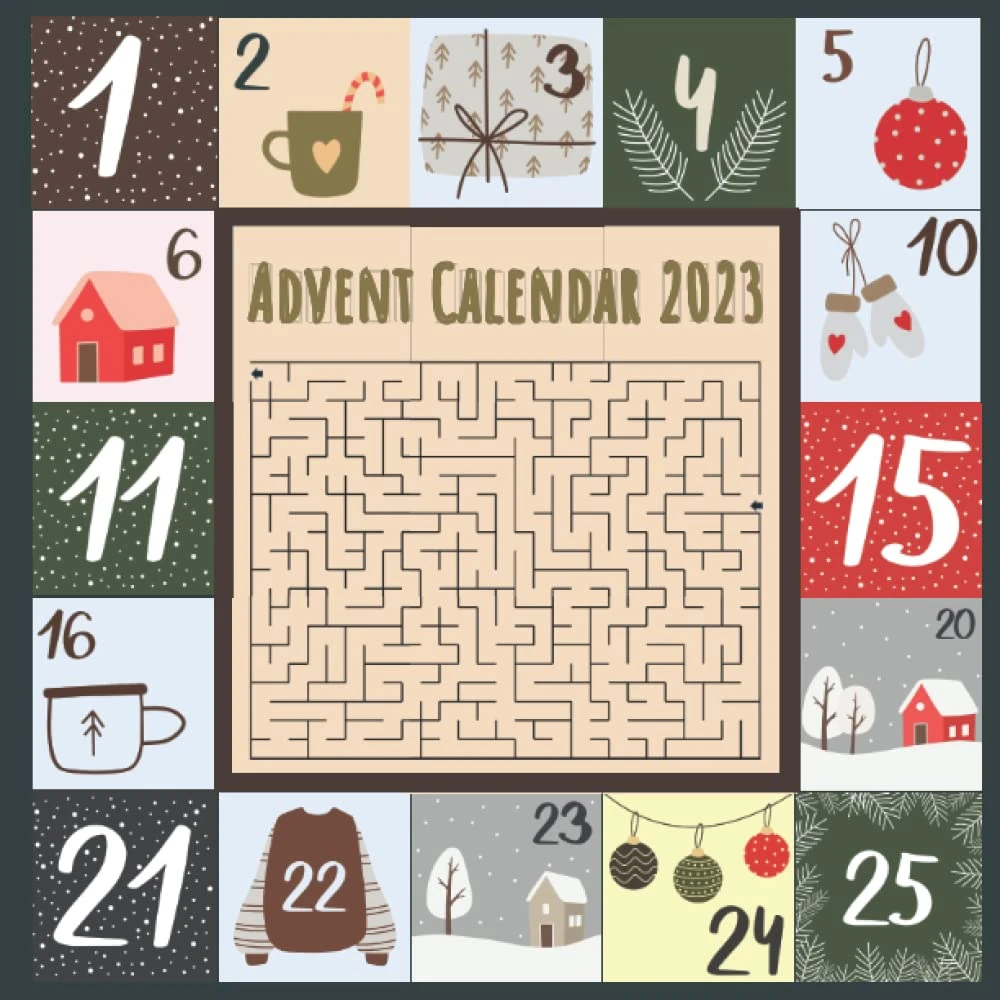 Advent Calendar 2023: Christmas Advent Calendar Maze Game, Countdown To Christmas Puzzle Book Activity, Christmas Gift Idea Paperback – Large Print, August 26, 2022 3 Advent Calendar 2023: Christmas Advent Calendar Maze Game, Countdown To Christmas Puzzle Book Activity, Christmas Gift Idea Paperback – Large Print, August 26, 2022